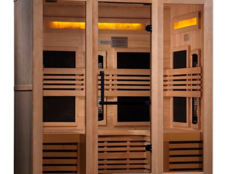 Golden Designs 6-Person Full Spectrum PureTech™ Near Zero EMF FAR Infrared Sauna with Himalayan Salt Bar (Canadian Hemlock) Online Hot Sale