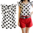 Fashion Women Polka Dots Casual Chiffon Blouse Short Sleeve T-shirt Summer Tops Supply