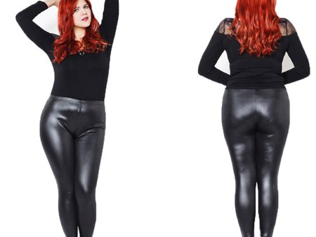 Women Faux Leather Stretch Skinny Pants Leggings Plus Size Slim Fashion Trousers Online Sale