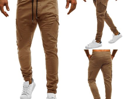 Men Casual Solid Color Sweatpants Jogger Trousers Fitness Sports Long Pants Online Sale