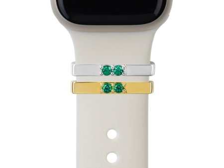 double emerald crystal ring - May birthstone • Apple Watch & Fitbit band accessory For Cheap