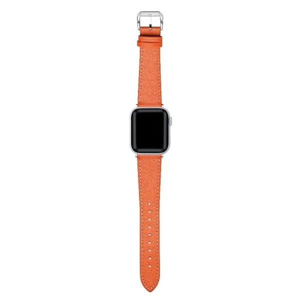 Calf Leather Band for Apple Watch Orange - FINAL SALE Online now