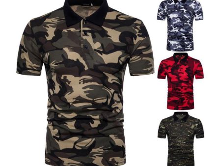 Leisure Camouflage Print Breathable Sports Tee Top Slim Fit Men Summer T-Shirt Online now