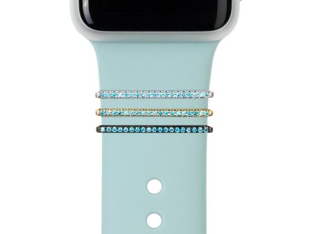 tiny sea blue crystal ring • Apple Watch & Fitbit band accessory Online now