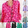 Leisure Dots Printed Loose Roll Up Sleeve Summer Women Blouse Breathable Shirt Discount