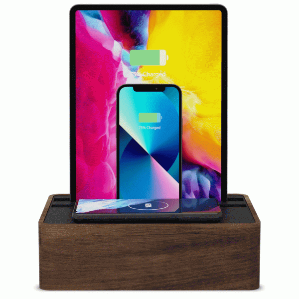 ALLDOCK Wireless Walnut & Black For Cheap