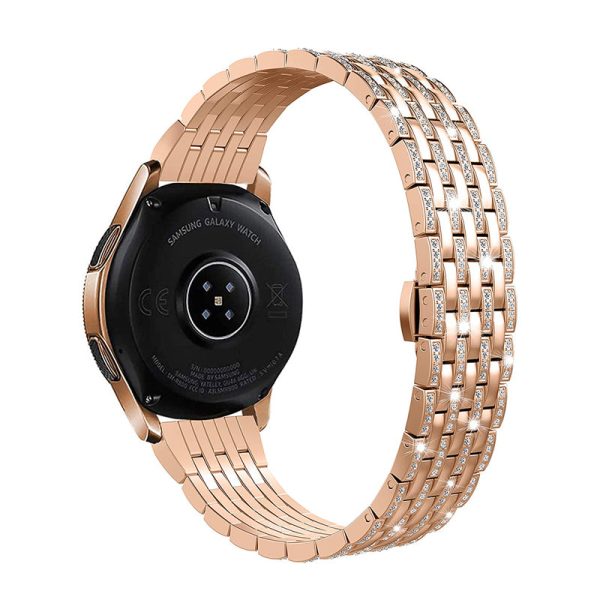 Wearlizer Metal Bands Galaxy Samsung Watch 42mm, Active 40mm, Active 2 40mm 44mm, Gear 2 Classic, 20mm Strap Wristband Bling Jewelry Rhinestone Bracelet Band for Women Online Hot Sale