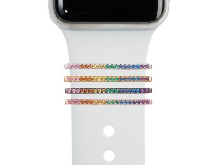 tiny rainbow crystal ring • Apple Watch & Fitbit band accessory For Sale