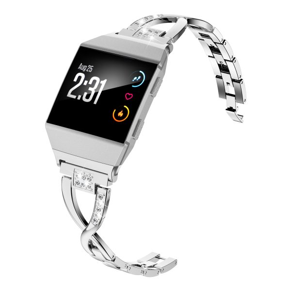 Wearlizer Silver Bling Band Fitbit Ionic Bands Women, Metal Bling X-Link Online