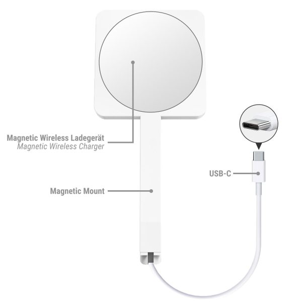 Apple MagSafe Compatible Magnetic Charger and Mount - White Discount