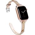 Wearlizer Slim Leather Apple Watch Band with Bling Studs iwatch Series 6 5 4 3 2 1 for Women Girls Online Hot Sale