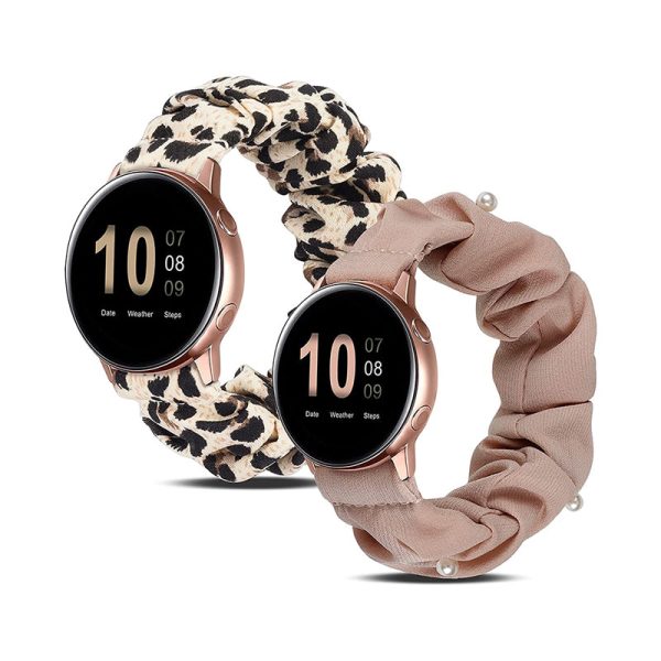 Wearlizer 2 Packs Samsung Galaxy Watch Band Active 2 Scrunchie Soft Cloth 20 mm Cute Printed Elastic Watch Bands Women Stretchy Bracelet Fabric Discount