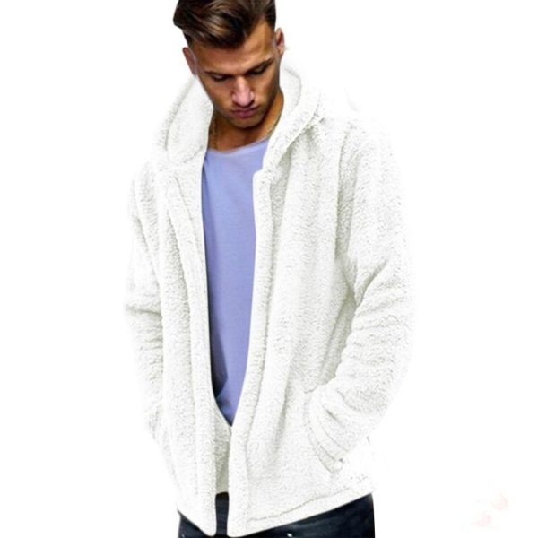 Winter Autumn Long Sleeve Solid Color Hooded Coat Warm Men Casual Outwear Supply