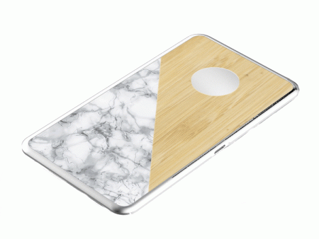 LuxeTech Dual Wireless Pad - Bamboo   White Marble (Obsolete) on Sale