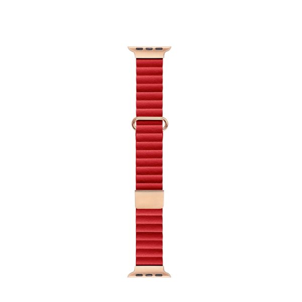 Dakota Leather Band for Apple Watch Red - FINAL SALE Hot on Sale