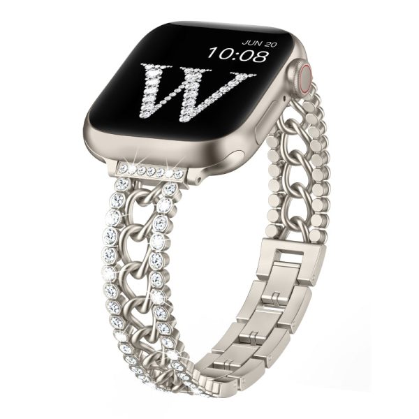 Wearlizer Compatible with Apple Watch Band 38mm 40mm 41mm 42mm 44mm 45mm 49mm Women Girls, Slim Dressy Glitter Bling Diamonds Jewelry Metal Bracelet for iWatch 9 8 7 6 5 4 3 2 1 SE Ultra Ultra 2 Online