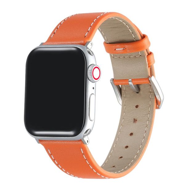 Calf Leather Band for Apple Watch Orange - FINAL SALE Online now