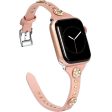 Wearlizer Slim Leather Apple Watch Band with Bling Studs iwatch Series 6 5 4 3 2 1 for Women Girls Online Hot Sale