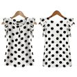 Fashion Women Polka Dots Casual Chiffon Blouse Short Sleeve T-shirt Summer Tops Supply