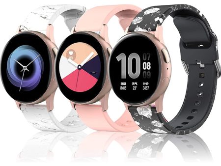 Wearlizer 3 Packs Samsung Galaxy Watch Active 2 Bands 40mm 44mm Galaxy Watch 3 41mm Galaxy Watch 42mm Active 40mm, 20mm Silicone Fashion