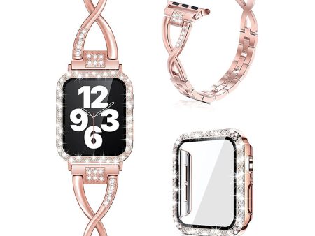 Wearlizer Apple Watch Band Metal Jewelry Bracelet  with Case ,Bling X-Link Wristband for iWatch Series SE 6 5 4 3 2 1 Online