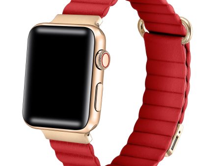 Dakota Leather Band for Apple Watch Red - FINAL SALE Hot on Sale