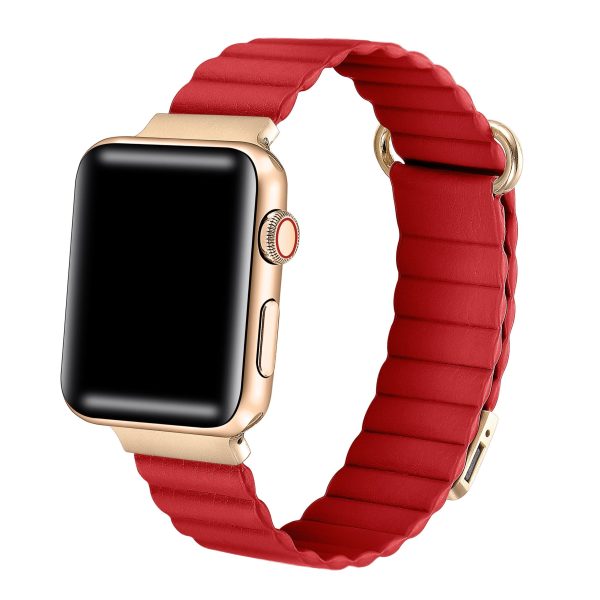 Dakota Leather Band for Apple Watch Red - FINAL SALE Hot on Sale