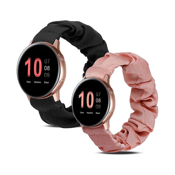 Wearlizer 2 Packs Samsung Galaxy Watch Band Active 2 Scrunchie Soft Cloth 20 mm Cute Printed Elastic Watch Bands Women Stretchy Bracelet Fabric Discount