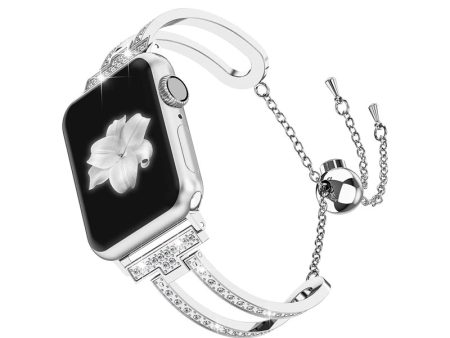 Wearlizer Apple Watch Band Bling Jewelry U-Type Wristband Steel with Rhinestone Bangle Hot on Sale